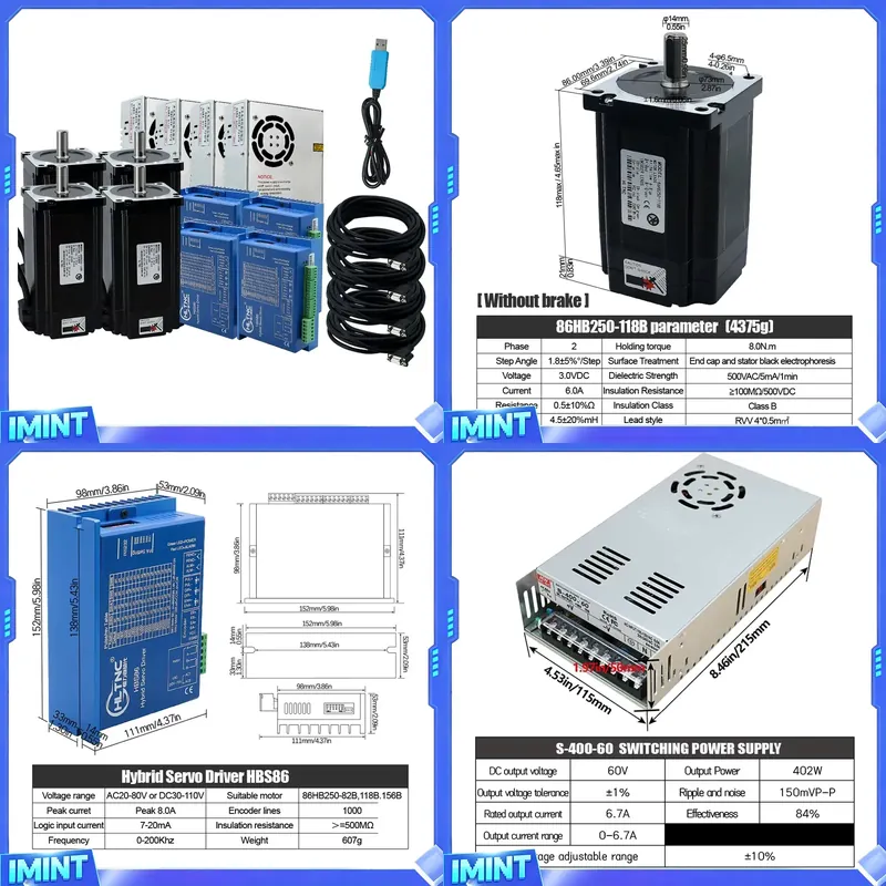 4 Axis Nema 34 Closed Loop Ste - đánh giá và giá Hybrid Servo Driver Nema 34 8.5Nm