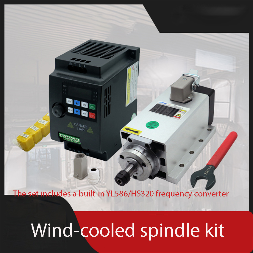 1.5KW  HIZ80x73-1.5 Square Air - đánh giá và giá Air Cooled 1.5Kw Spindle Motor Inverter 110V