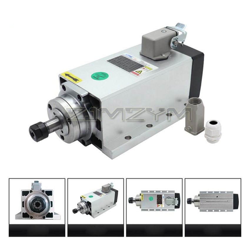 1.5KW  HIZ80x73-1.5 Square Air - đánh giá và giá Air Cooled 1.5Kw Spindle Motor Inverter 110V