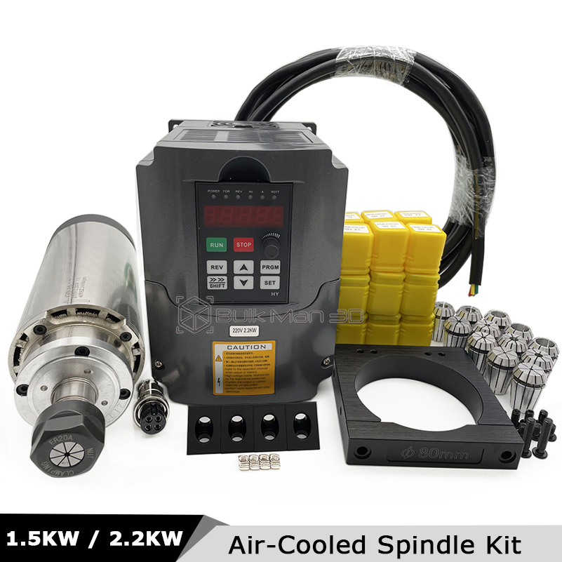 2.2KW 1.5KW Air Cooled CNC Spi - đánh giá và giá Air Cooled 1.5Kw Spindle Motor Inverter 110V