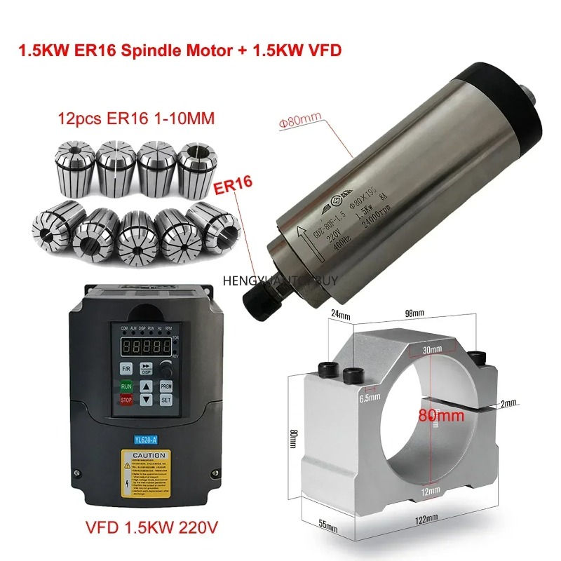 Air Cooled 800W 1500W 2200W Sp - đánh giá và giá Er20 Collet Chuck Spindle Motor 220V